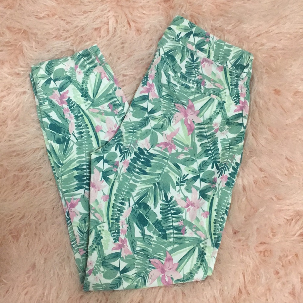 🌴🌸 Old Navy Pixie Tropical Floral Ankle Pants – Women’s Size 2 🌸🌴